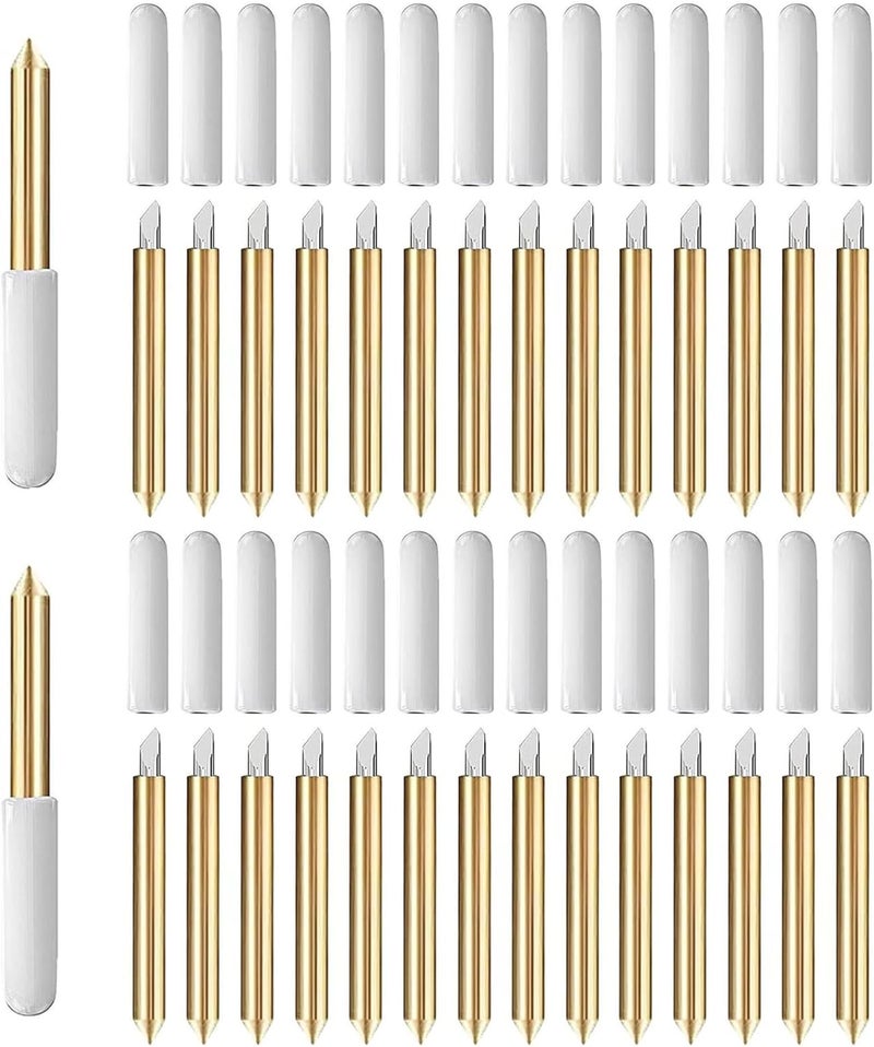 QidaiaLuck 30 Pcs Premium Fine Point Blade Cutting Compatible with Explore Air/Air 2/Air 3/Maker/Cricut Maker 3/Venture,Replacement Blade Knife for Glitter Vinyl,Cardstock,Faux Leather,Adhesive Foil,Vellum - Image 1